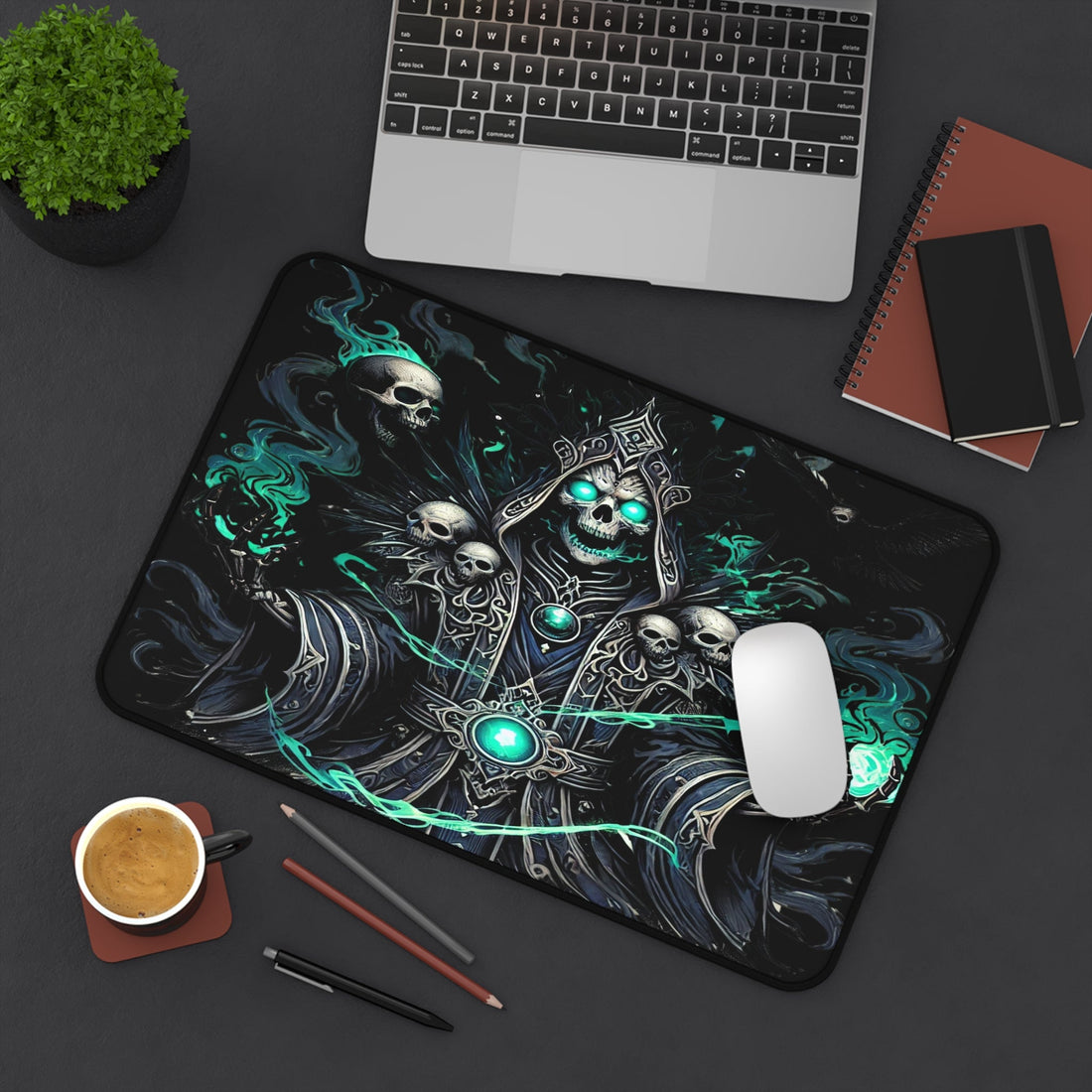 Unleash the Power of the Undead: Dark Summoner Desk Mat - Arctic Threadworks