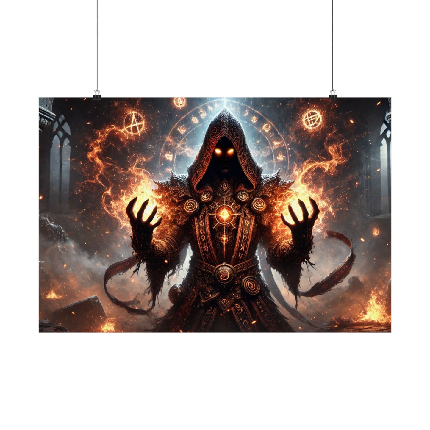 Satin Posters - Mystical Enigmatic Warlock Design (210gsm) for Home Decor & Gift - Arctic Threadworks