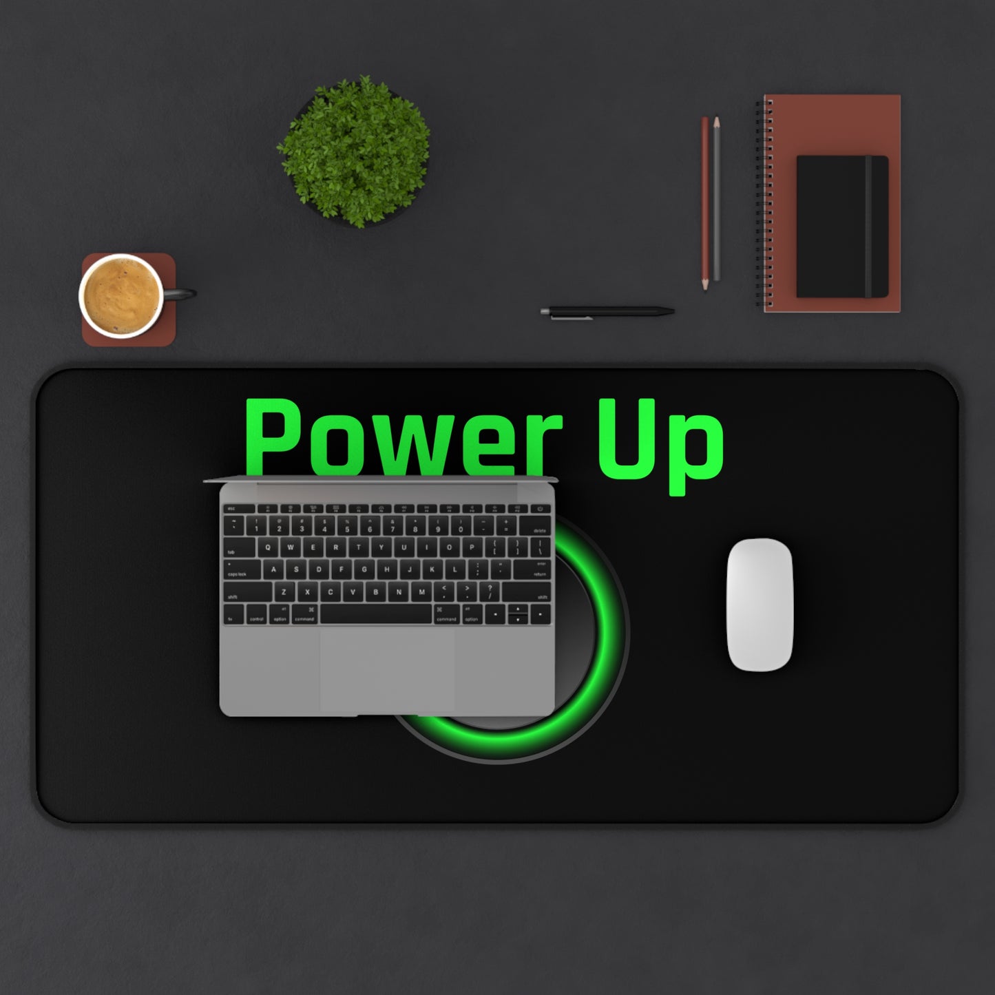 Power Up Desk Mat - Energizing Office Accessory for Gamers & Professionals