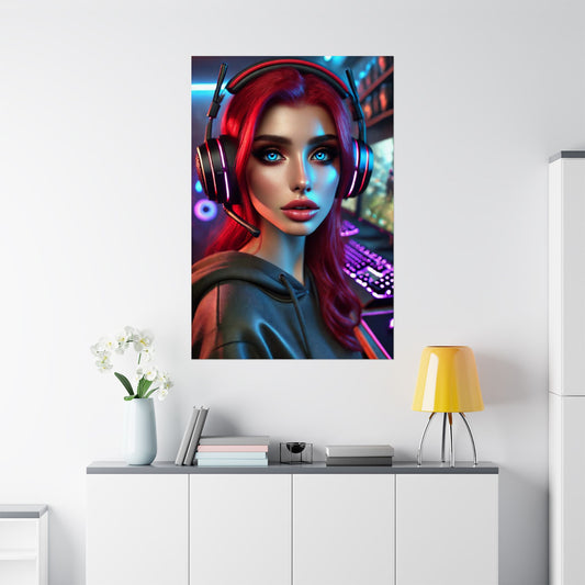 Gamer Girl Poster - Arctic Threadworks