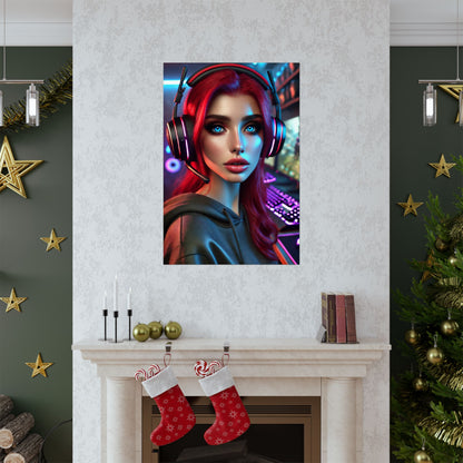 Gamer Girl Poster - Arctic Threadworks