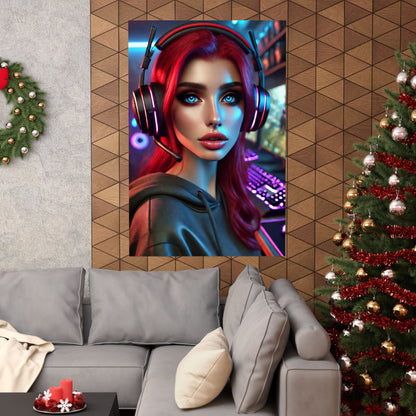 Gamer Girl Poster - Arctic Threadworks