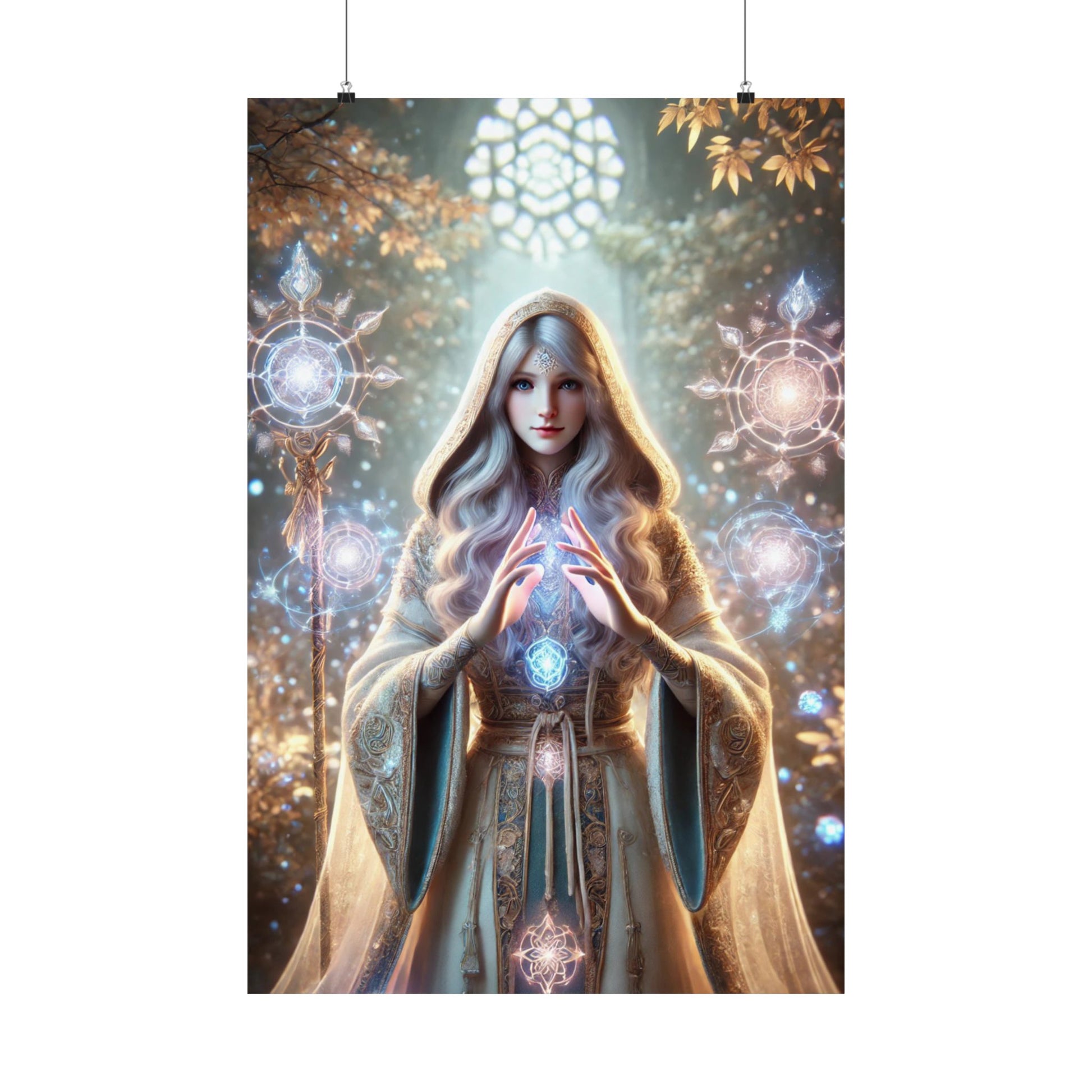 Mystical Wall Art Poster - Enchanted Goddess Design for Home Decor - Arctic Threadworks