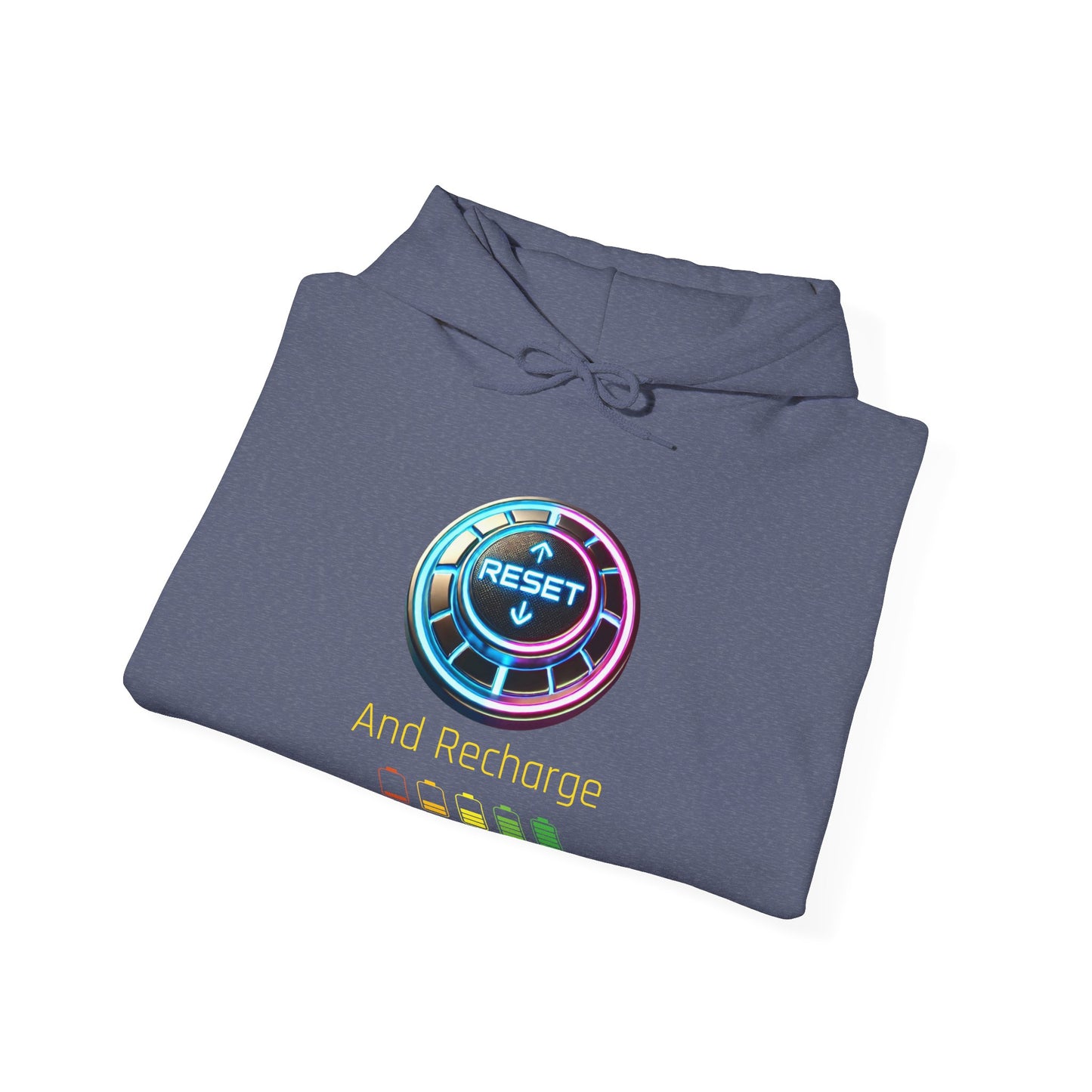 Reset and Recharge Graphic Hoodie for Relaxation - Arctic Threadworks