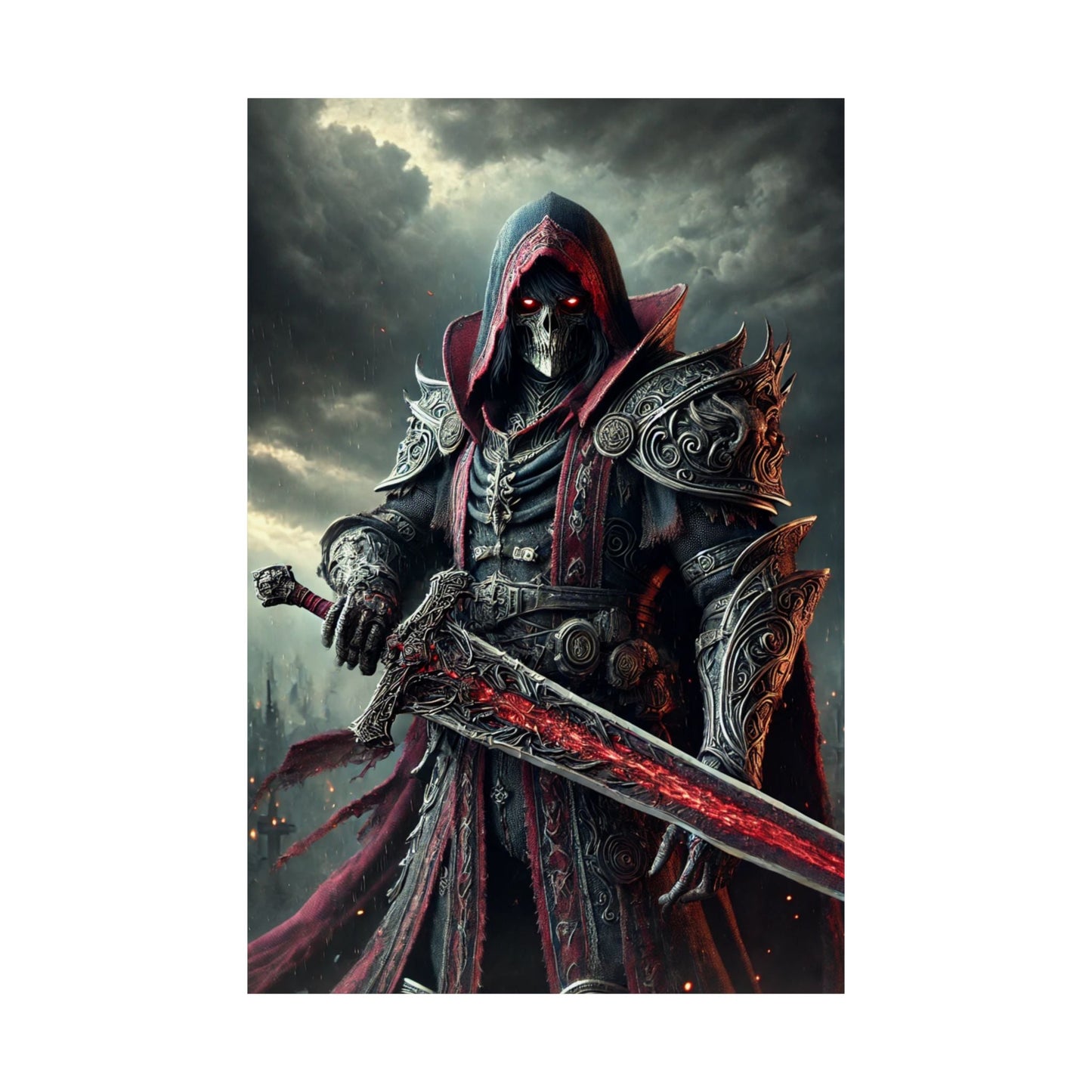 Dark Fantasy Matte Vertical Posters - Epic Warrior Design for Home Decor - Arctic Threadworks