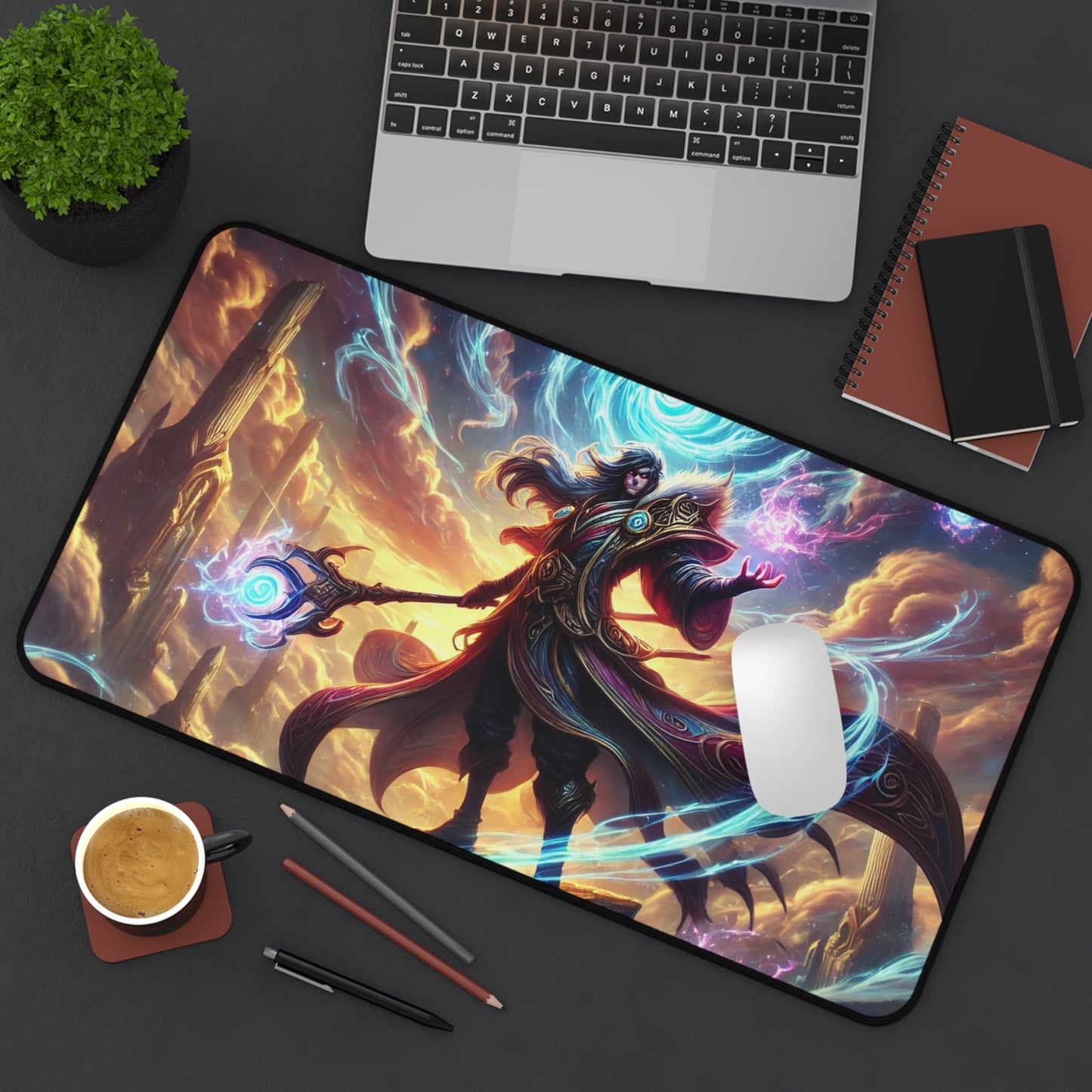 Mystical Mage Desk Mat – Enchanting Fantasy Artwork for Gamers & Creatives