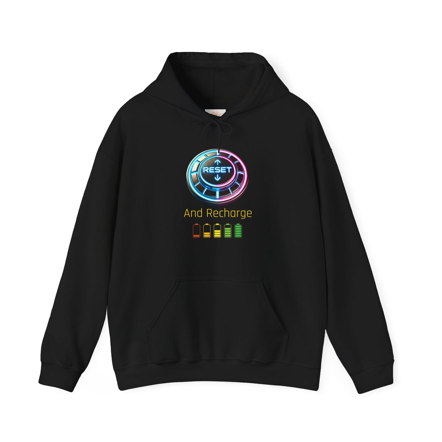 Reset and Recharge Graphic Hoodie for Relaxation - Arctic Threadworks