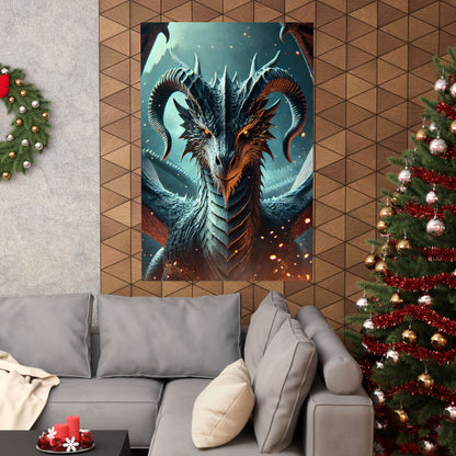 Majestic Dragon Matte Poster - Fantasy Wall Art for Home Decor - Arctic Threadworks