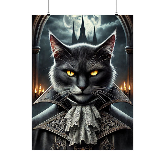 Mystical Cat Portrait - Matte Vertical Poster for Home Decor - Arctic Threadworks