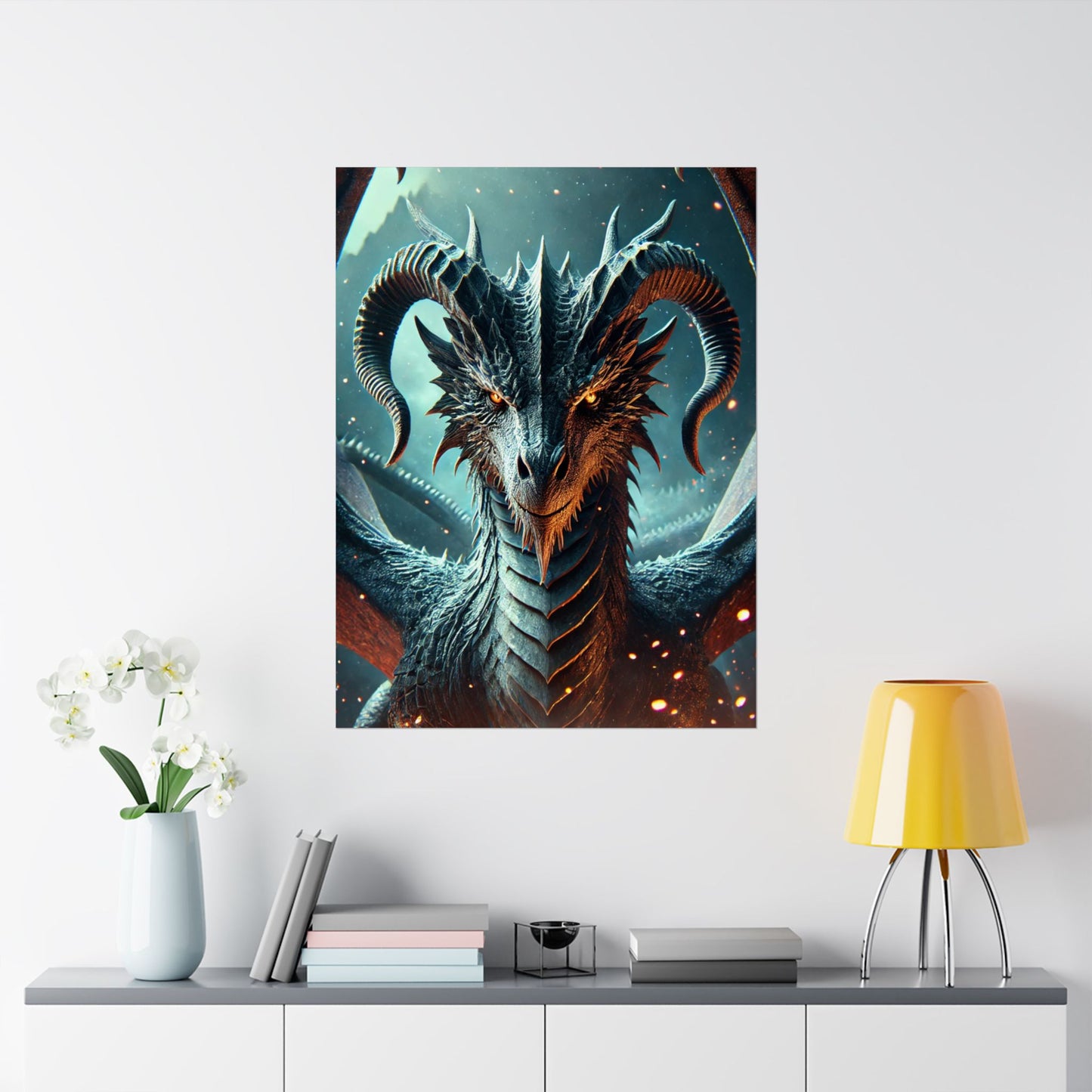 Majestic Dragon Matte Poster - Fantasy Wall Art for Home Decor - Arctic Threadworks