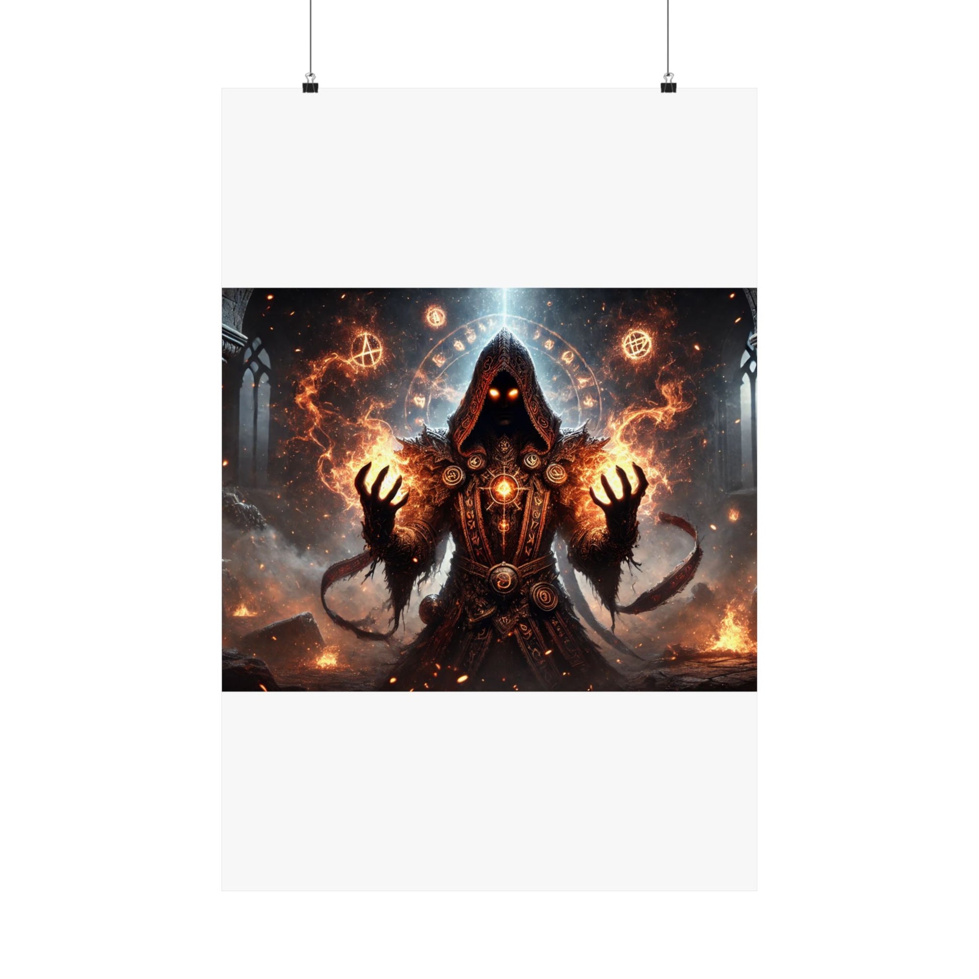 Satin Posters - Mystical Enigmatic Warlock Design (210gsm) for Home Decor & Gift - Arctic Threadworks