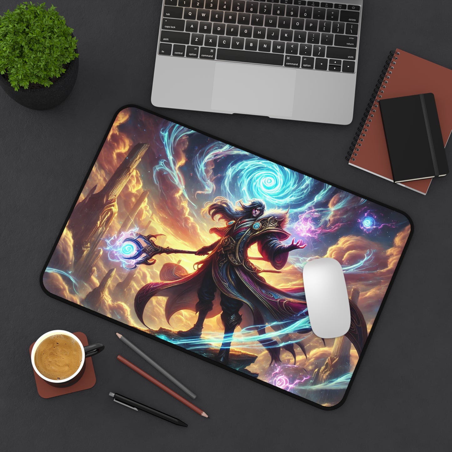 Mystical Mage Desk Mat – Enchanting Fantasy Artwork for Gamers & Creatives