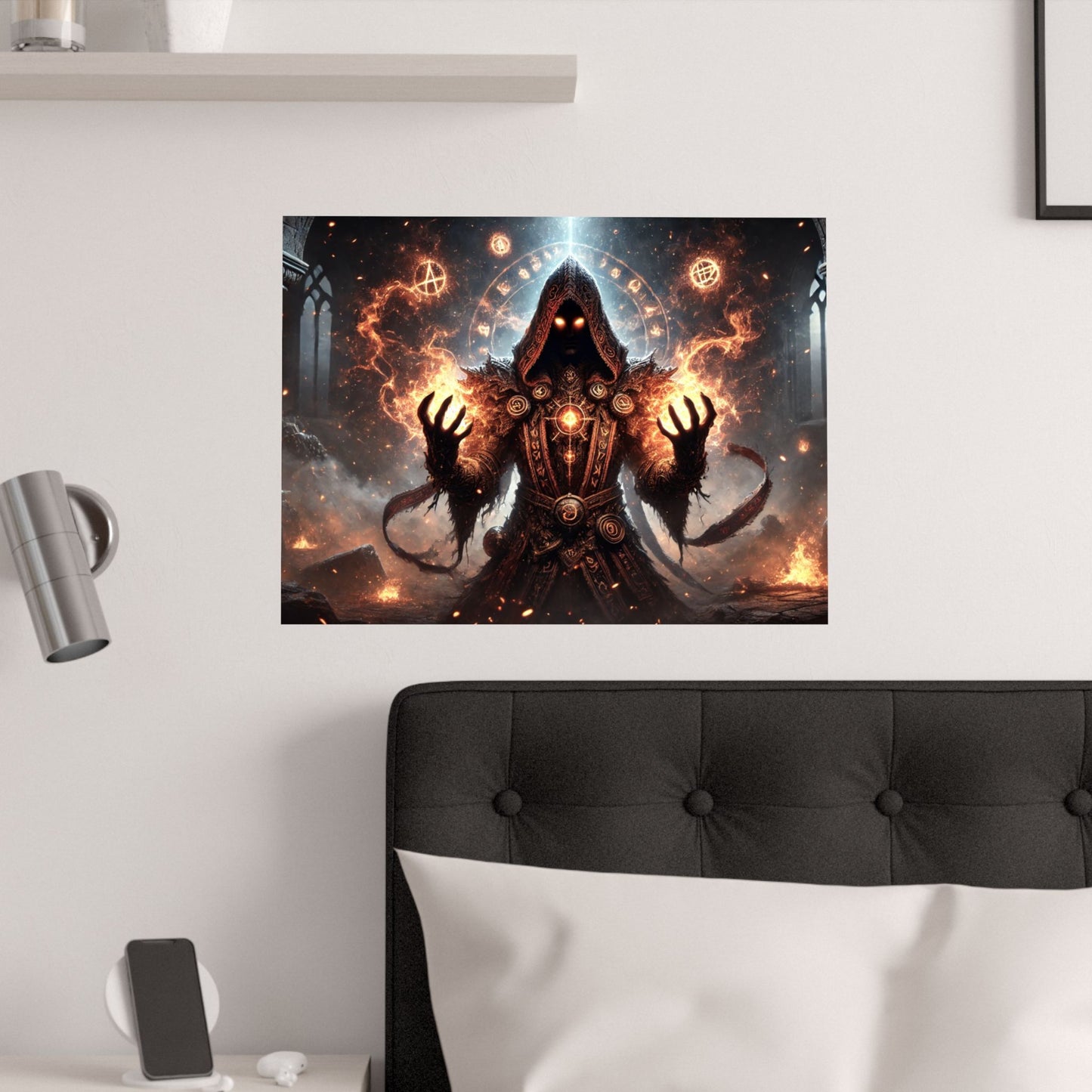 Satin Posters - Mystical Enigmatic Warlock Design (210gsm) for Home Decor & Gift - Arctic Threadworks