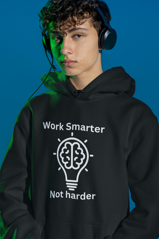 Work Smarter Unisex Hoodie - Motivational Heavy Blend Sweatshirt - Arctic Threadworks