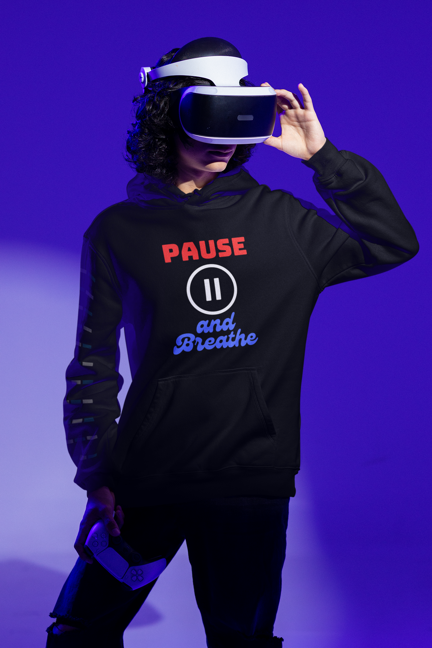 Unisex Heavy Blend™ Hooded Sweatshirt - 'Pause and Breathe' Motivational Hoodie for Relaxation - Arctic Threadworks