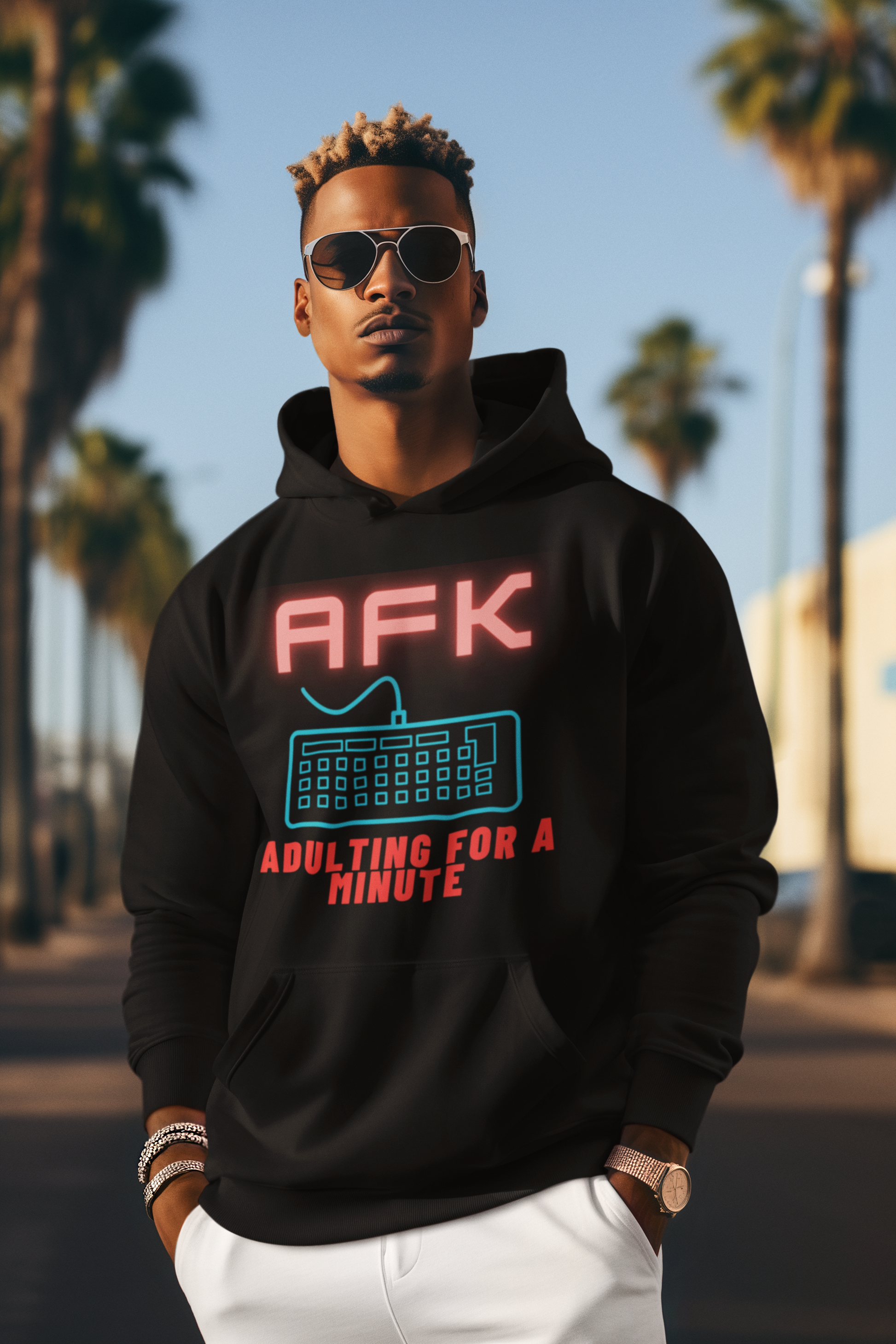 AFK Adulting for a Minute Hoodie - Unisex Comfortable Sweatshirt for Gamers - Arctic Threadworks