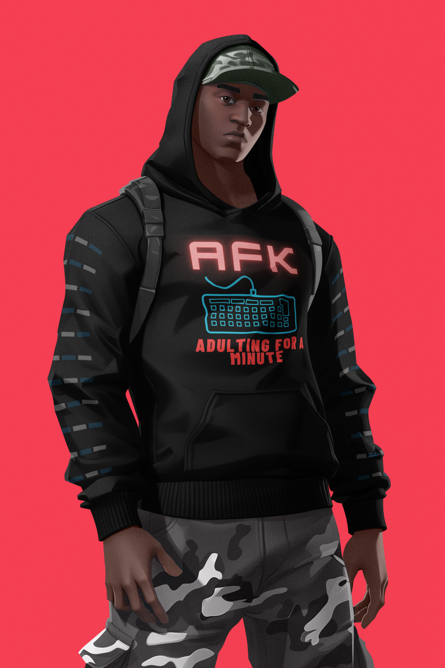 AFK Adulting for a Minute Hoodie - Unisex Comfortable Sweatshirt for Gamers - Arctic Threadworks