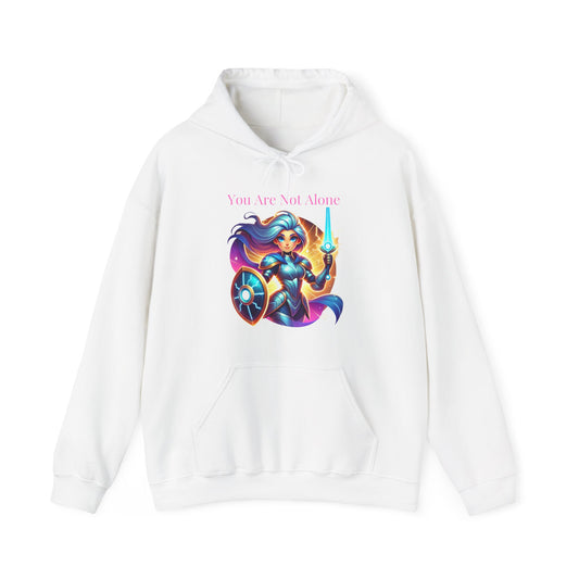 Hooded Sweatshirt with 'you are not alone' Design - Arctic Threadworks