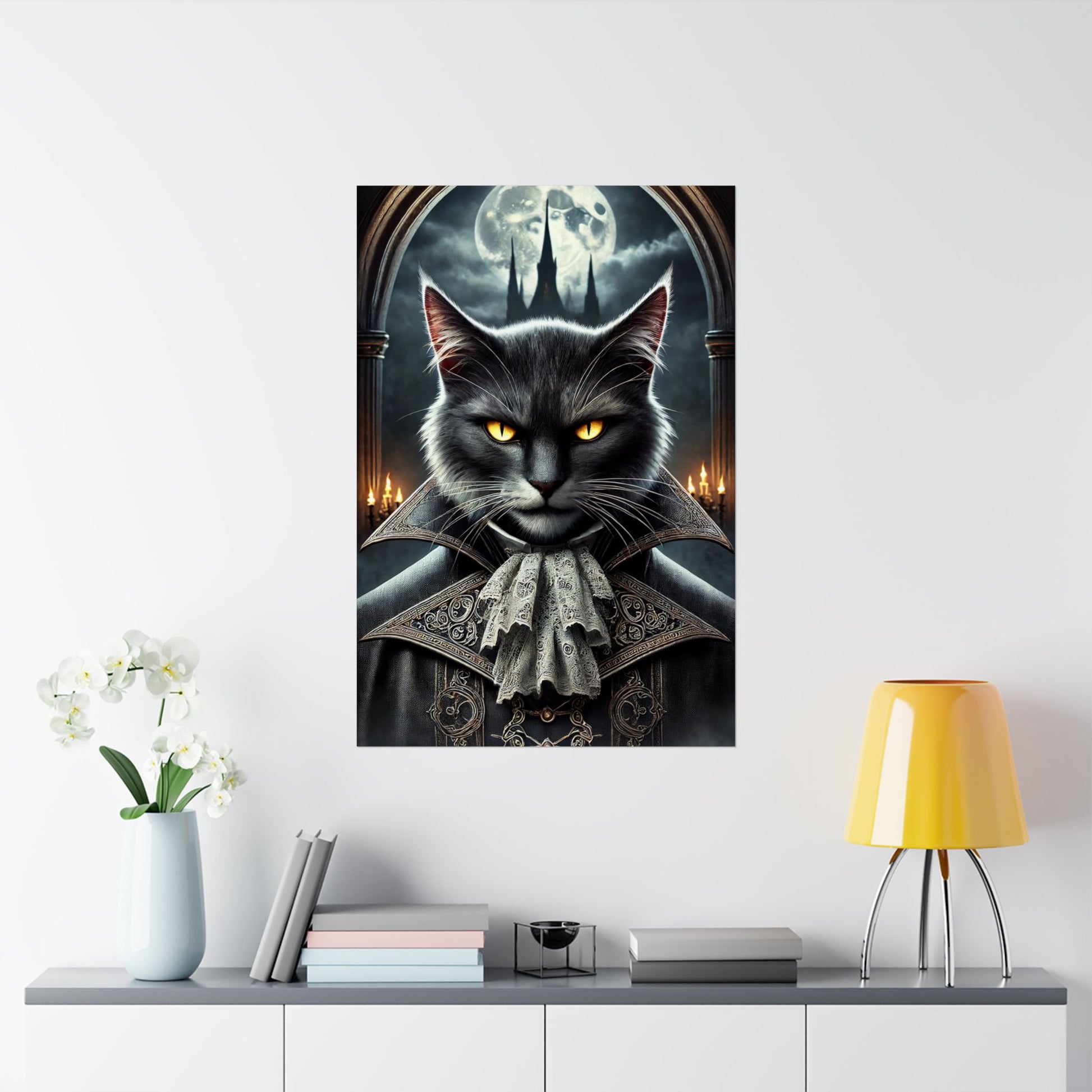 Mystical Cat Portrait - Matte Vertical Poster for Home Decor - Arctic Threadworks