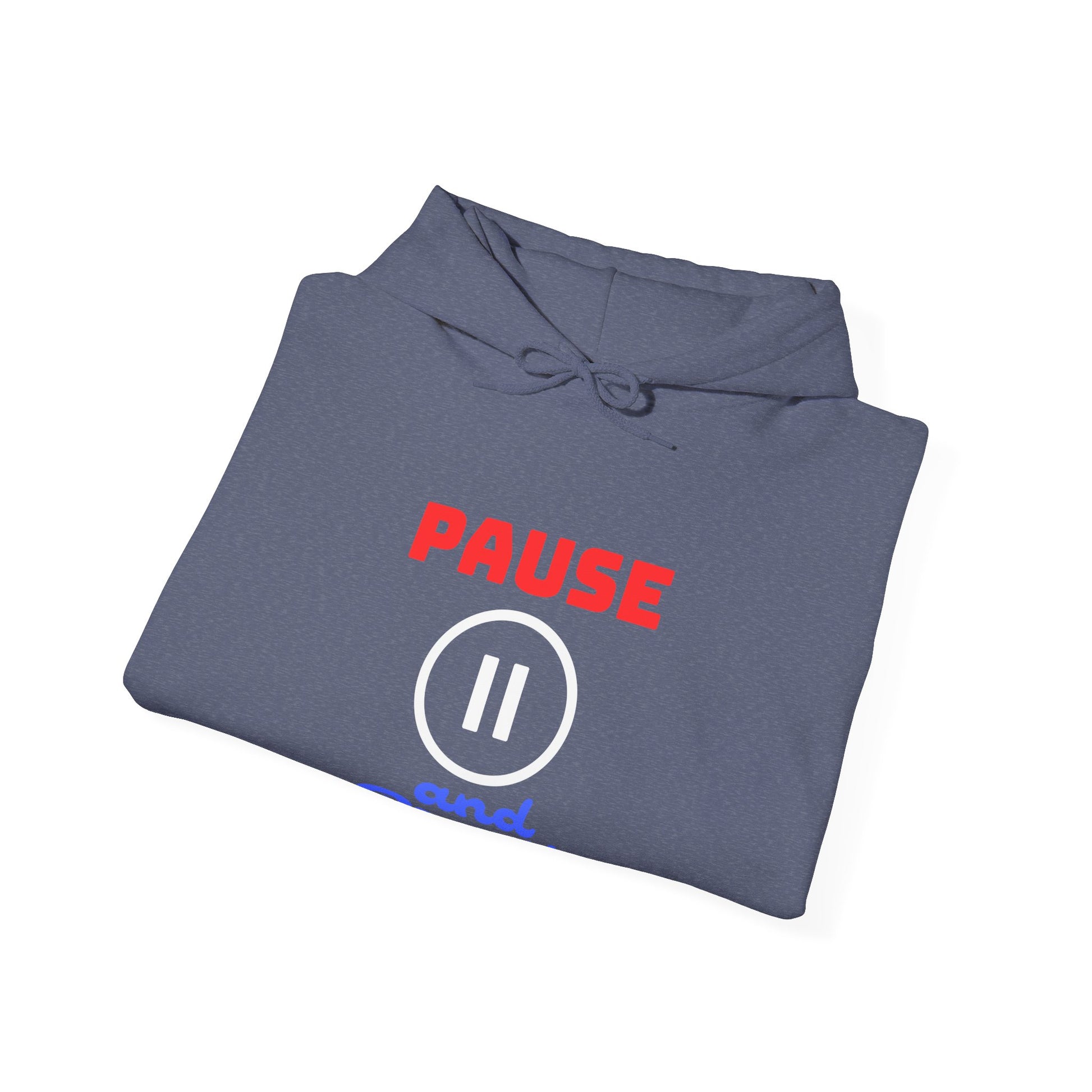 Unisex Heavy Blend™ Hooded Sweatshirt - 'Pause and Breathe' Motivational Hoodie for Relaxation - Arctic Threadworks