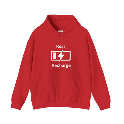 Rest Recharge Hoodie - Unisex Heavy Blend Sweatshirt for Relaxation - Arctic Threadworks