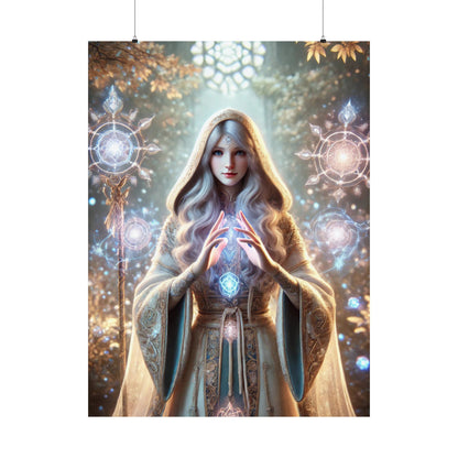 Mystical Wall Art Poster - Enchanted Goddess Design for Home Decor - Arctic Threadworks