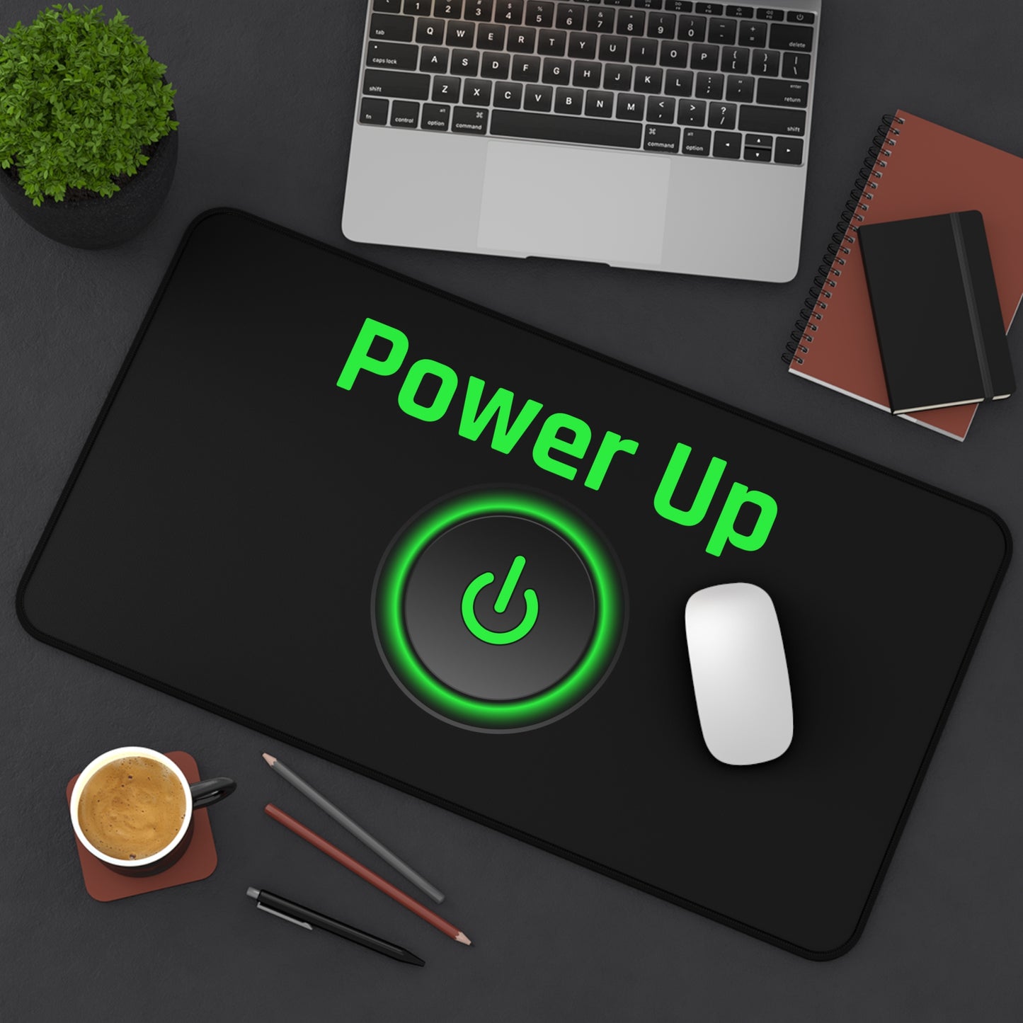 Power Up Desk Mat - Energizing Office Accessory for Gamers & Professionals