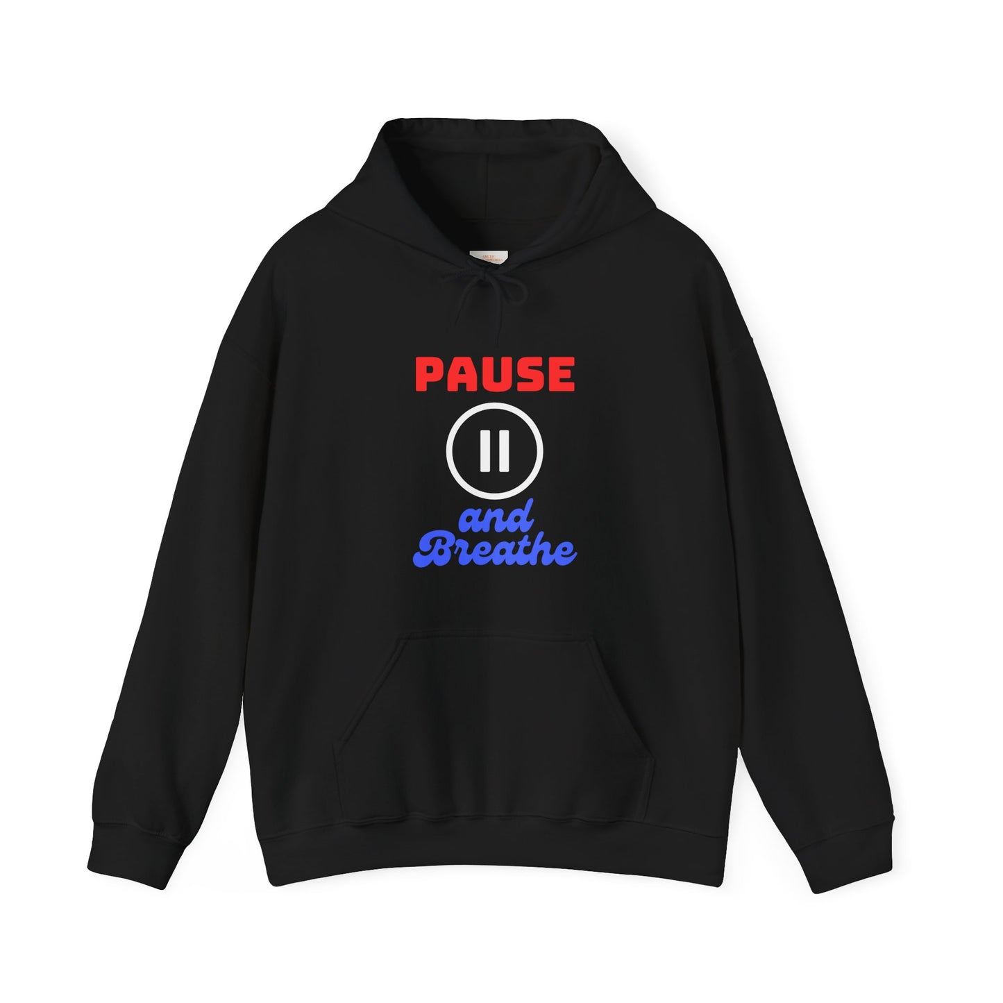 Unisex Heavy Blend™ Hooded Sweatshirt - 'Pause and Breathe' Motivational Hoodie for Relaxation - Arctic Threadworks