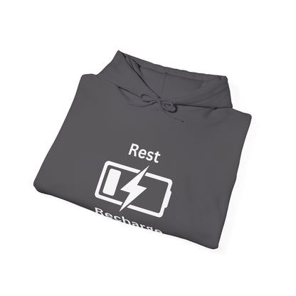 Rest Recharge Hoodie - Unisex Heavy Blend Sweatshirt for Relaxation - Arctic Threadworks