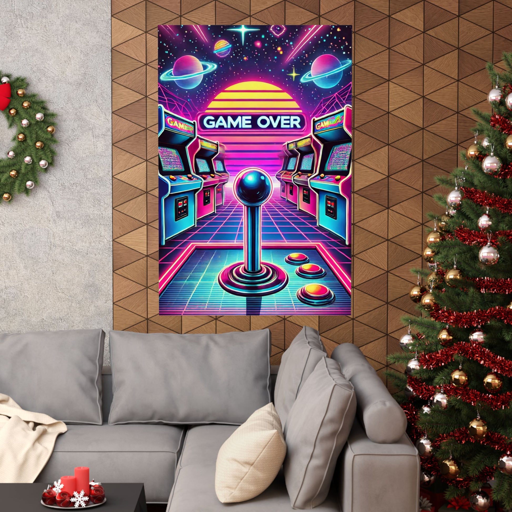 Retro Gaming Wall Art - 'Game Over' Matte Vertical Poster - Arctic Threadworks