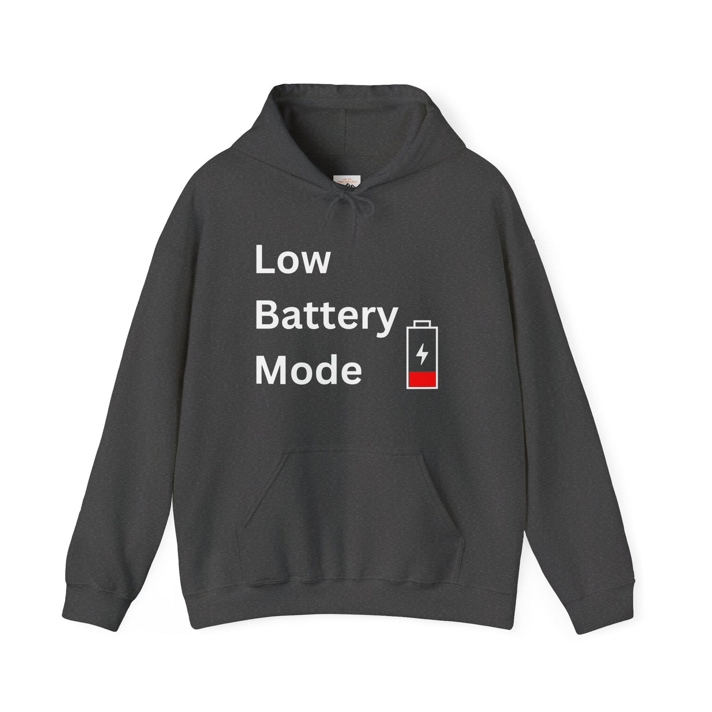 Low Battery Mode Hoodie - Unisex Heavy Blend™ Sweatshirt for Tech Lovers - Arctic Threadworks