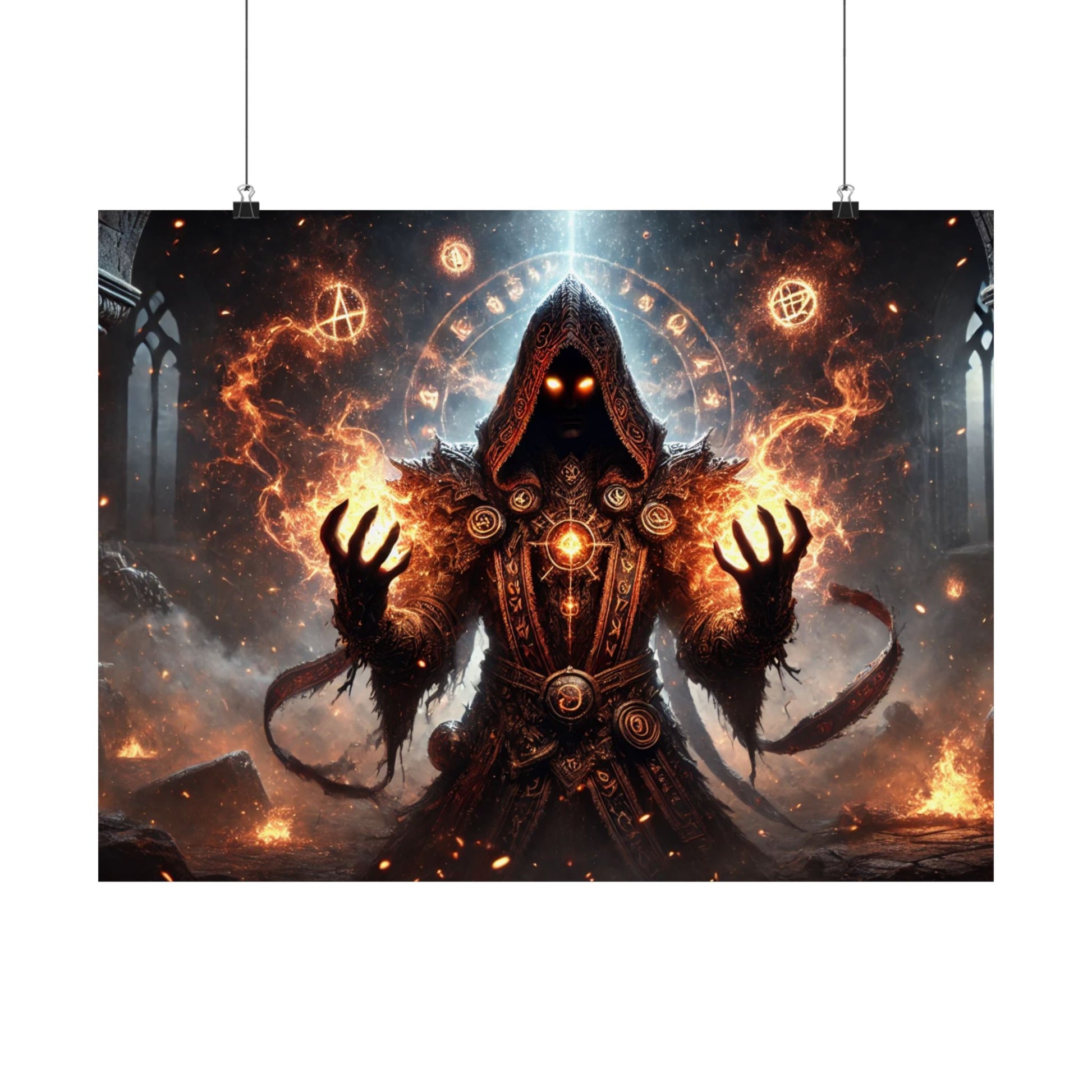 Satin Posters - Mystical Enigmatic Warlock Design (210gsm) for Home Decor & Gift - Arctic Threadworks