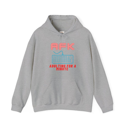 AFK Adulting for a Minute Hoodie - Unisex Comfortable Sweatshirt for Gamers - Arctic Threadworks